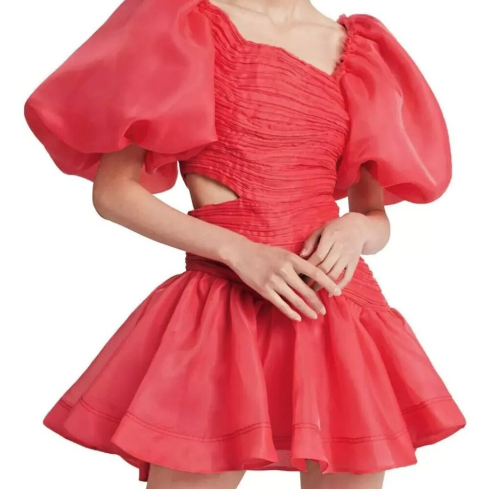 Aje Joan Puff Sleeve Dress- NWT- US 6/AU 10